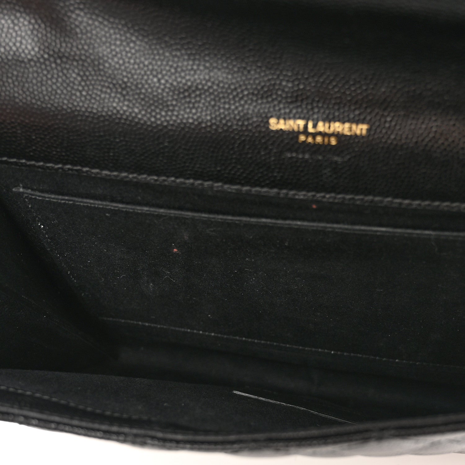 Saint Laurent Grain De Poudre Textured Mixed Matelasse Triquilt Monogram Clutch Black 5 of 8