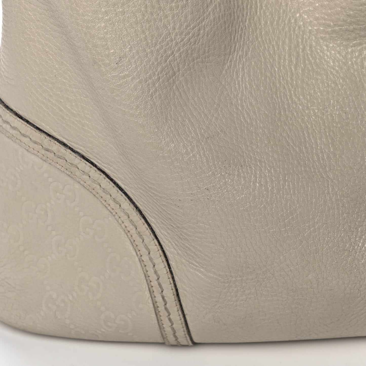 Calfskin Guccissima Trim Large Signoria Hobo Ivory