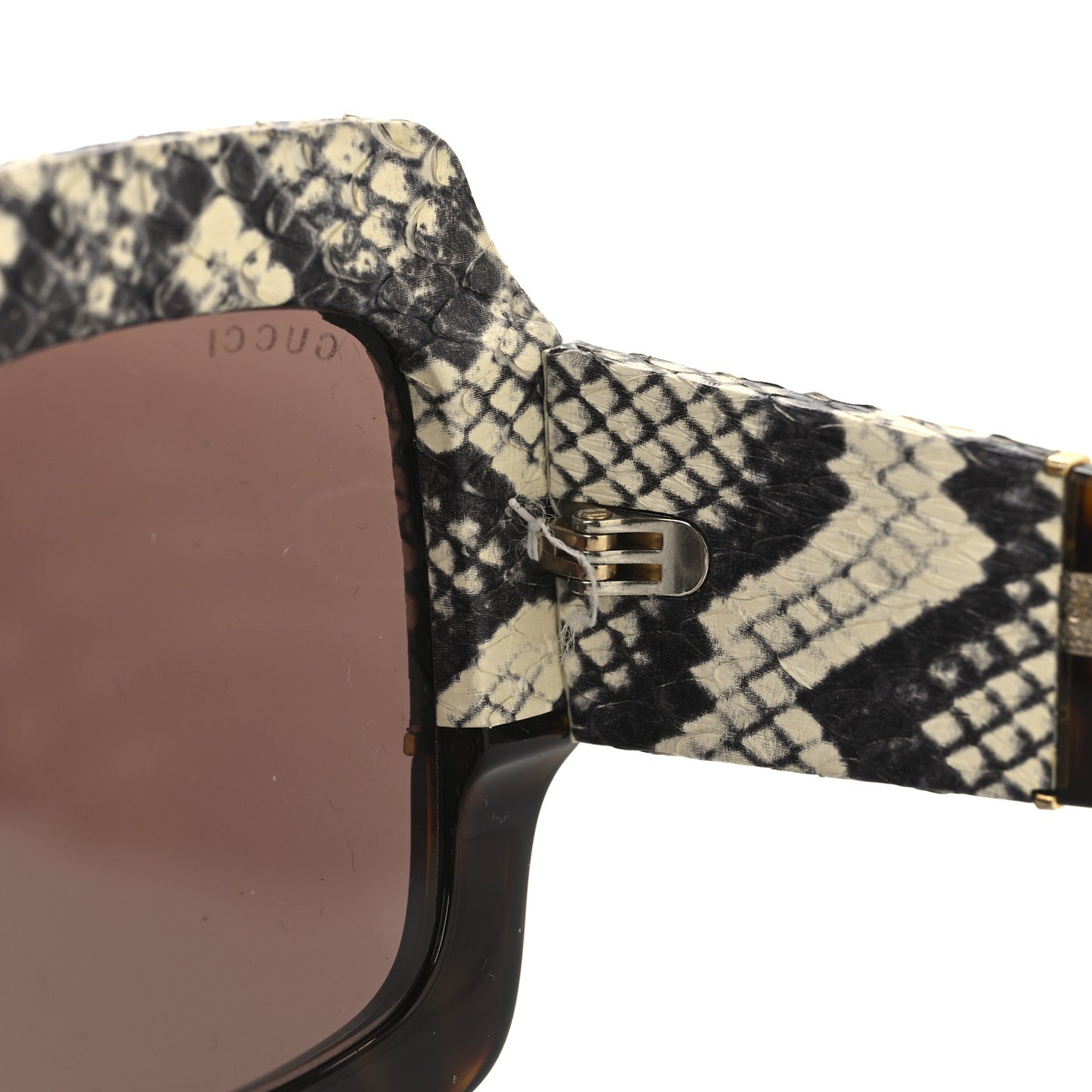 Snakeskin Acetate Square Sunglasses GG0484S Havana