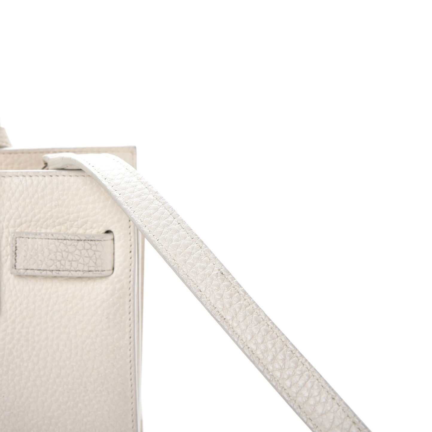 Calfskin Nano Sac de Jour Dove White
