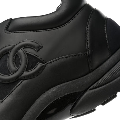 Chanel Fabric Calfskin Suede Mens CC Sneakers 42 Black 10 of 11