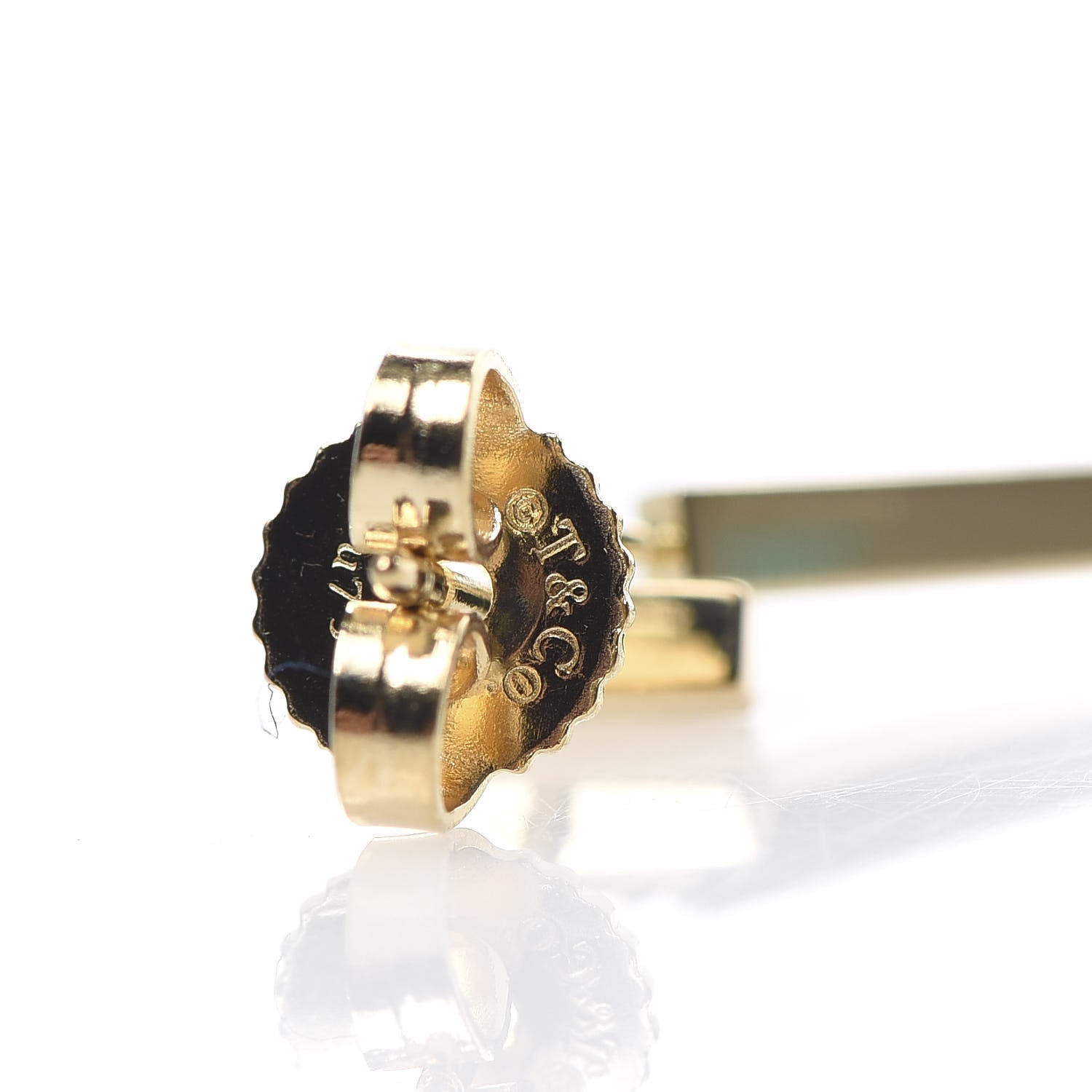 Tiffany 18K Yellow Gold T Bar Earrings 4 of 5