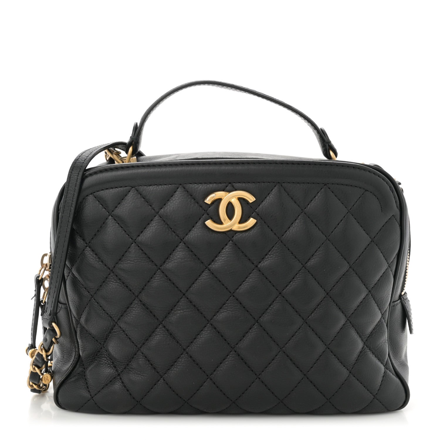 Chanel Calfskin Quilted CC Medium Vanity Case Black 1 of 13