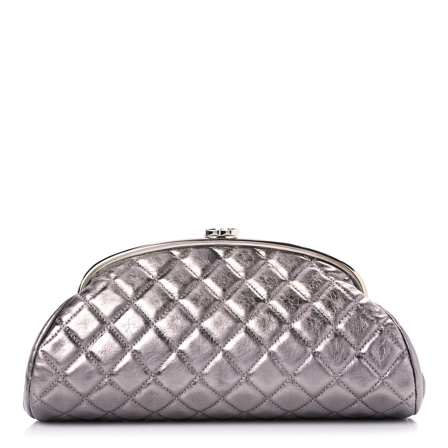 Chanel Metallic Aged Calfskin Quilted Timeless Clutch Silver 1 of 8