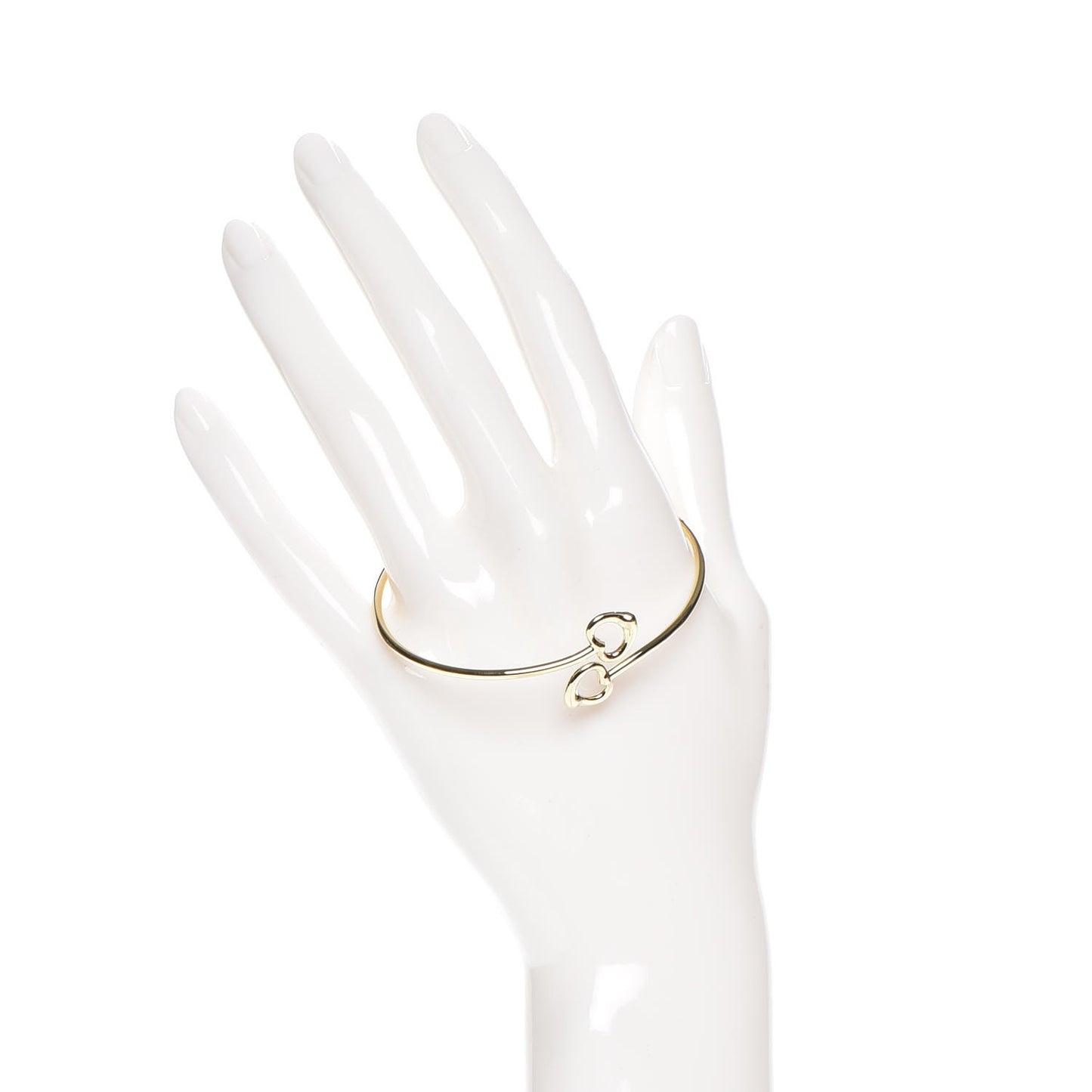 18K Yellow Gold Elsa Peretti Double Open Heart Bangle