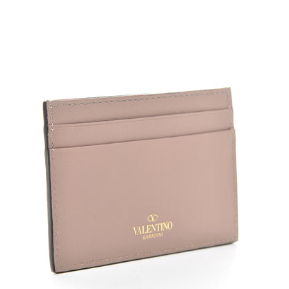 Valentino Garavani Vitello Rockstud Card Holder Poudre 3 of 9