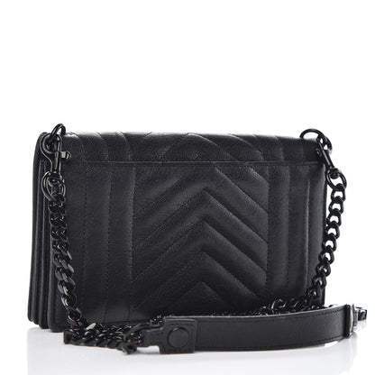 Saint Laurent Sheepskin Matelasse Monogram Rider Poncho Wallet on Chain Black 3 of 12