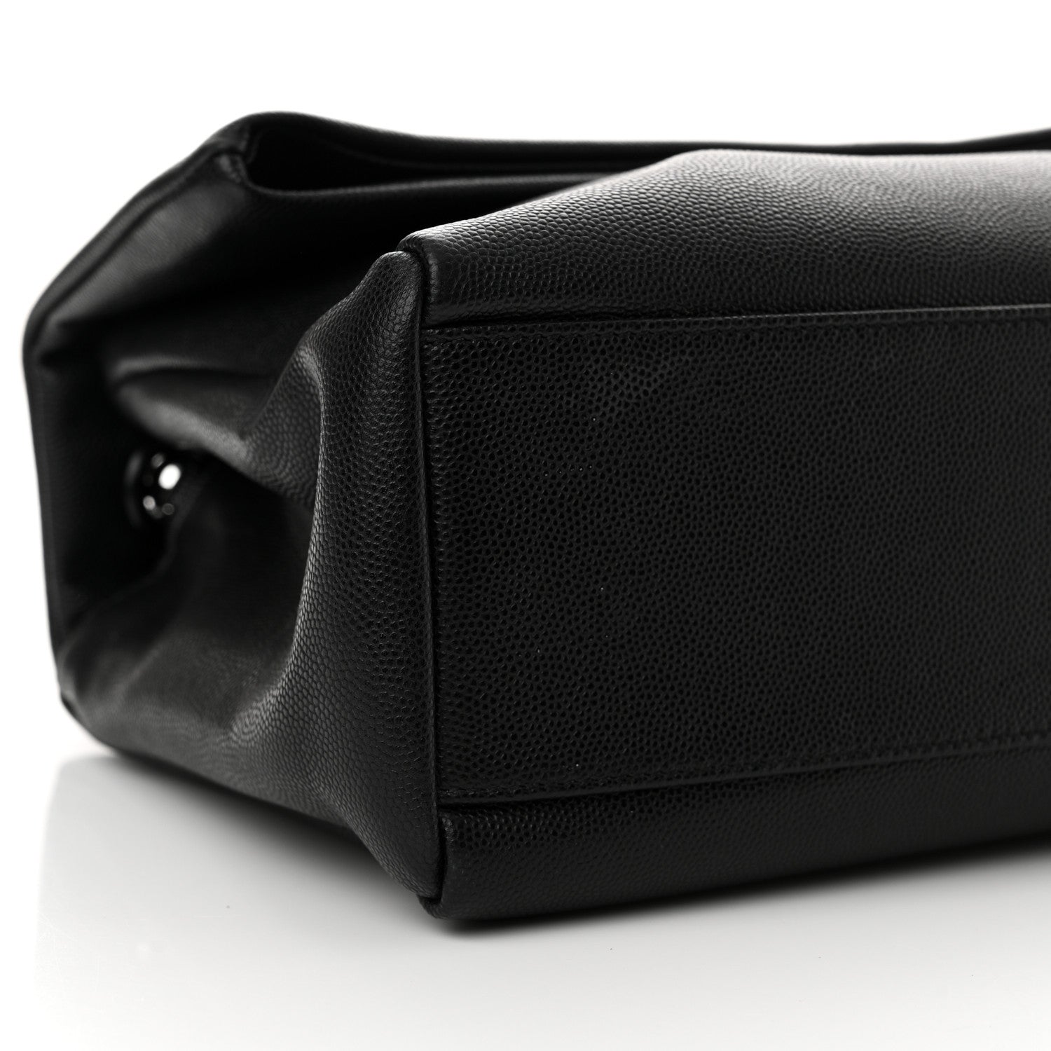 Saint Laurent Grain De Poudre Medium West Hollywood Monogram Fold-Over Black 9 of 13
