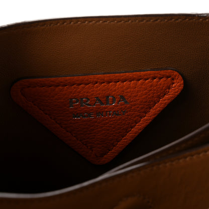 Prada Vitello Daino Soft Medium Dynamique Tote Papaya Caramello 6 of 10