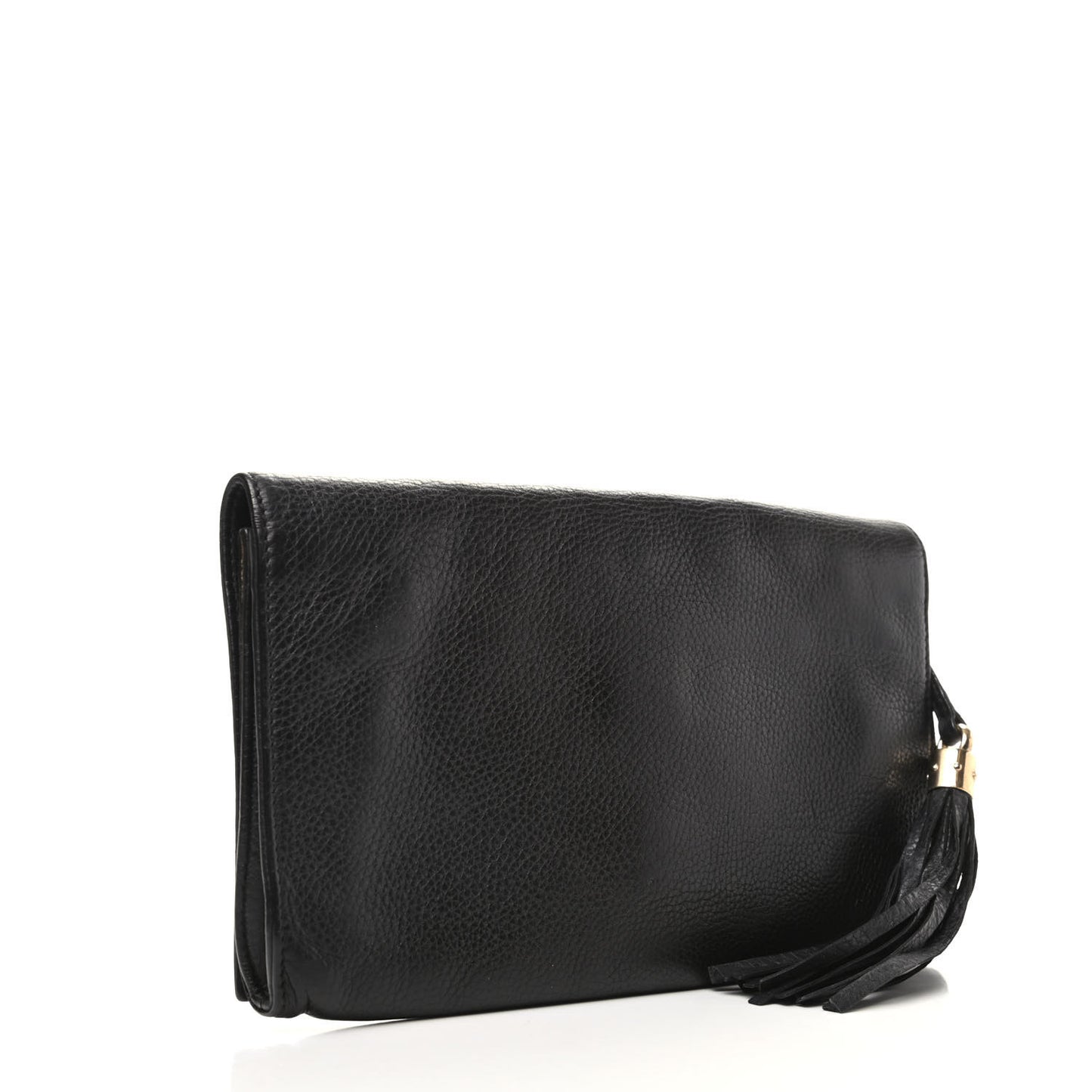 Pebbled Calfskin Medium Soho Clutch Black