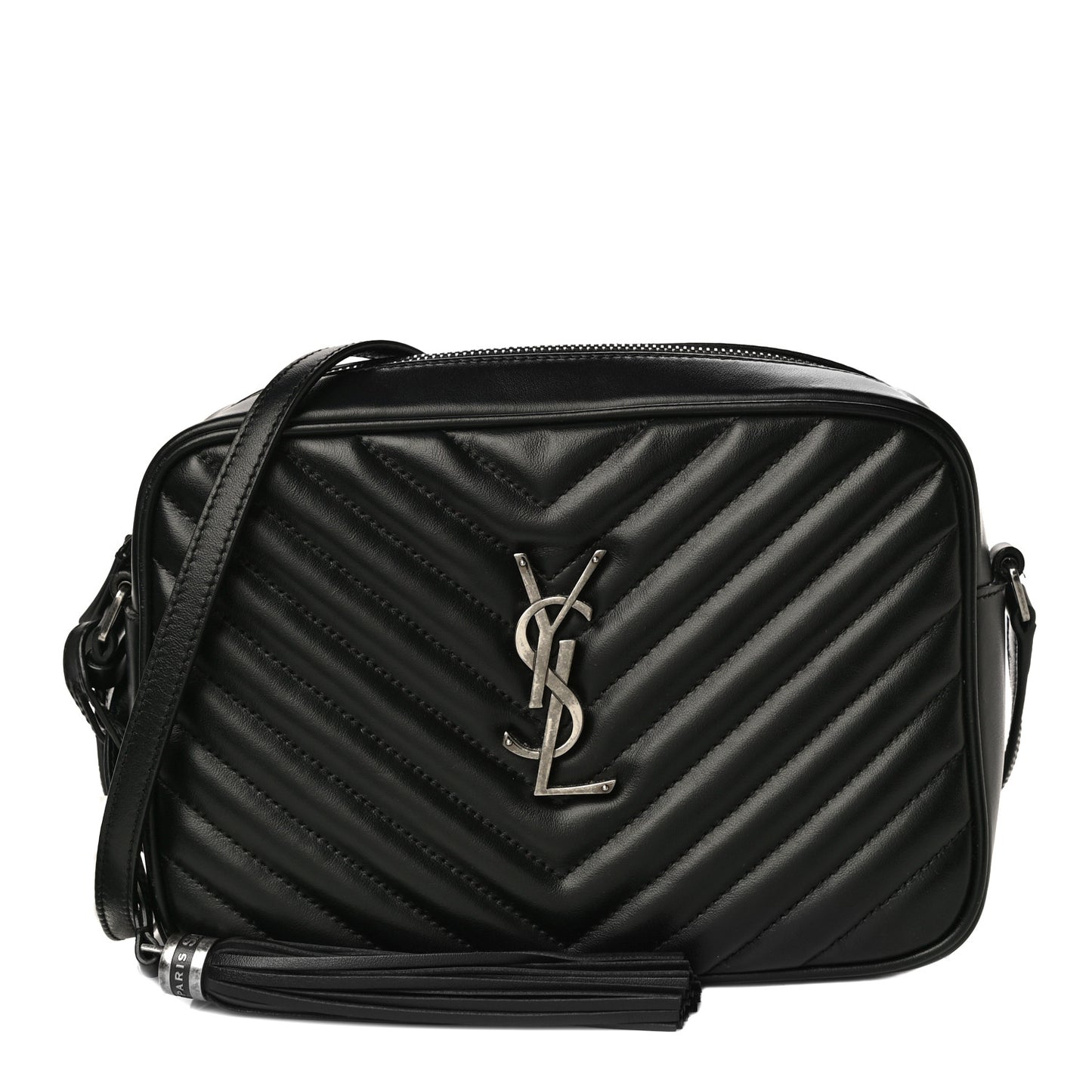 Calfskin Matelasse Monogram Lou Camera Bag Black
