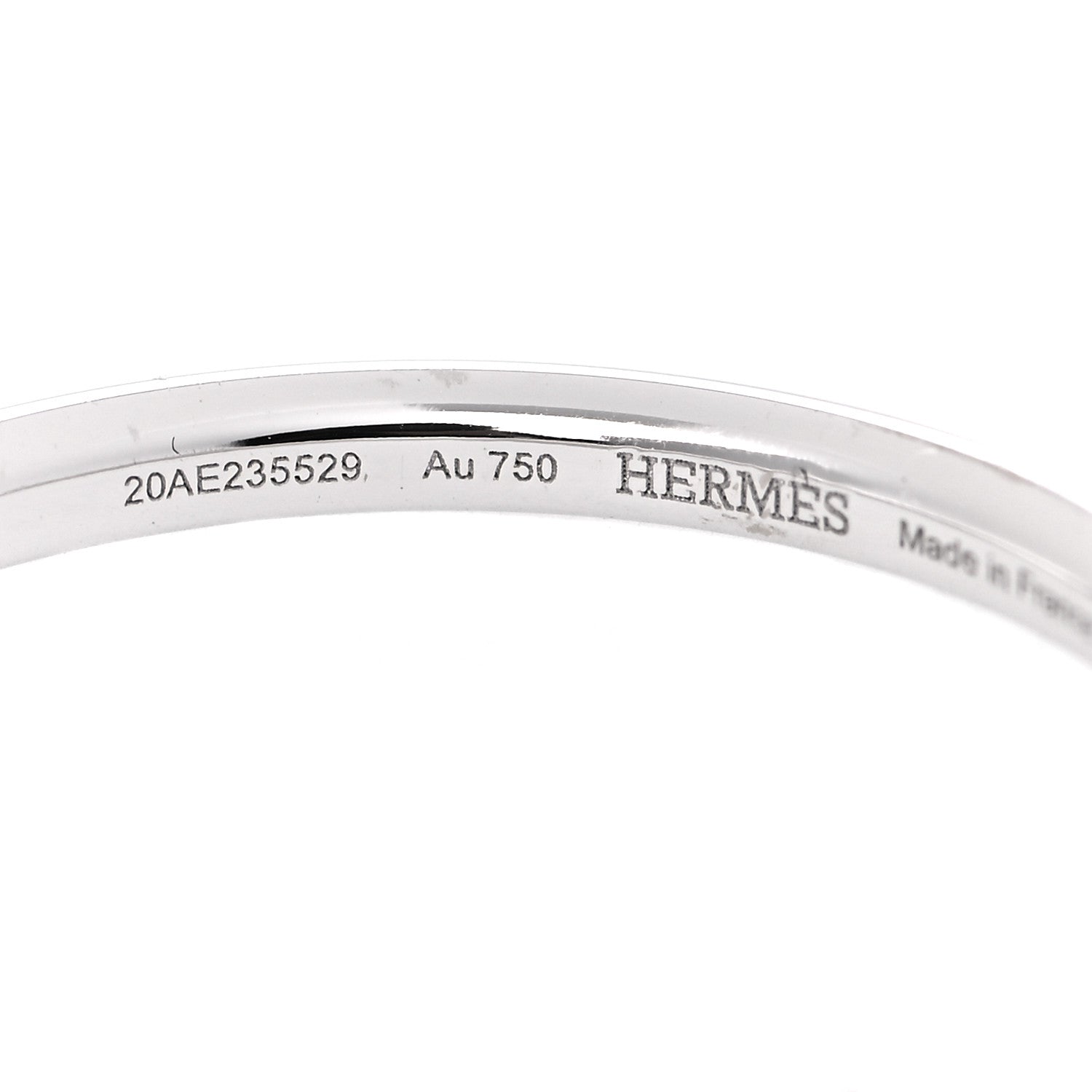 Hermes 18K White Gold Diamond Kelly Clochette Ring 54 7 5 of 7
