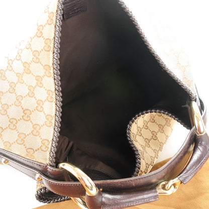 Gucci Monogram Large Horsebit Chain Hobo Dark Brown 5 of 7