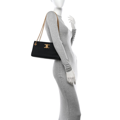 Celine Supple Grained Calfskin Medium Newspaper Bag Black 2 of 9