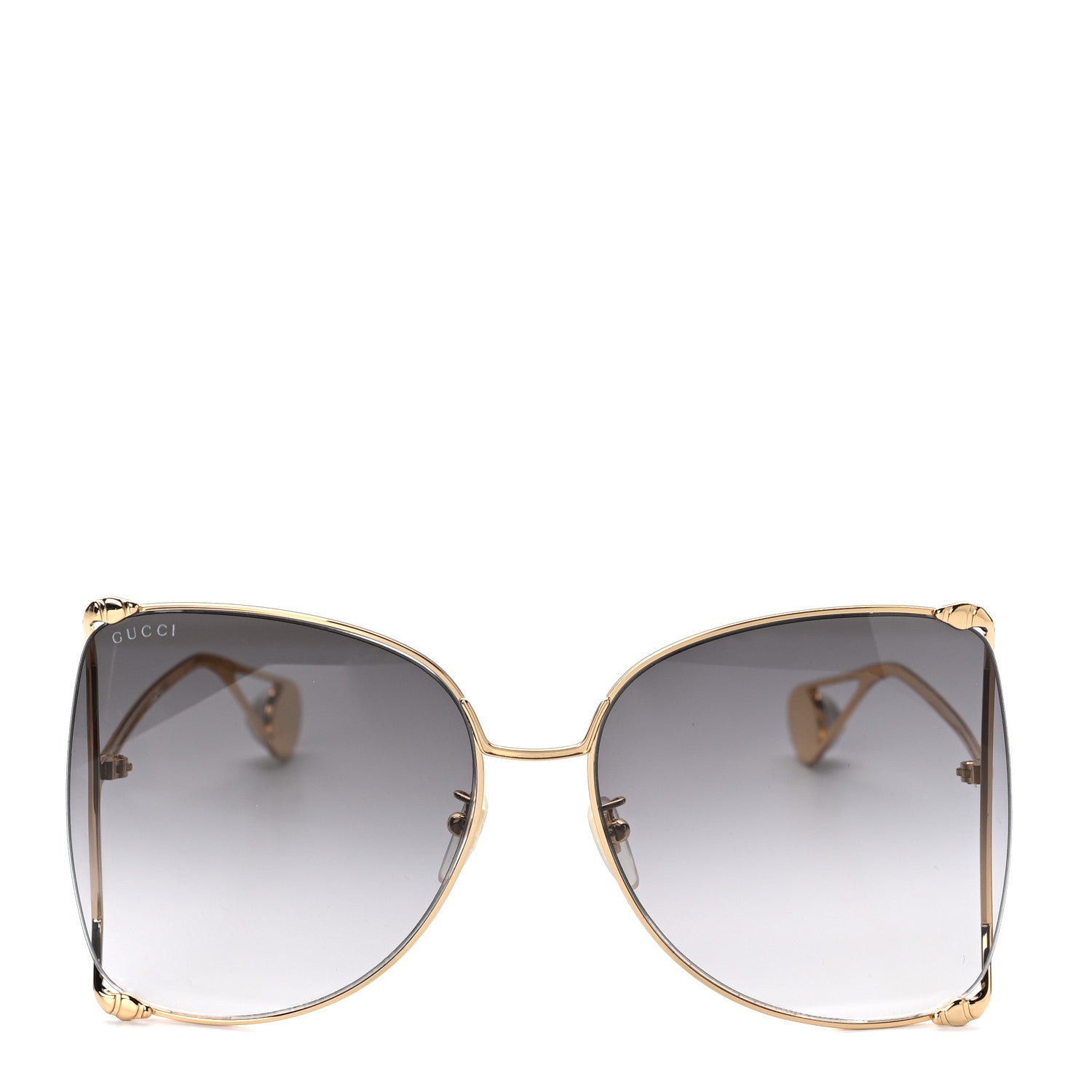 Gucci Oversized Round Sunglasses GG0252S Gold 2 of 7