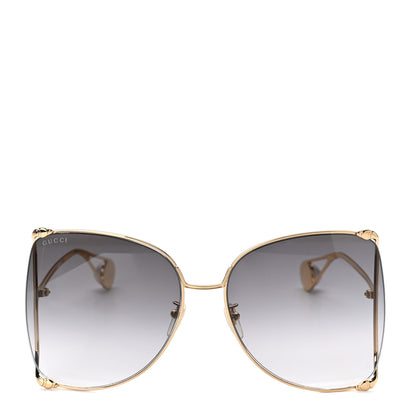 Gucci Oversized Round Sunglasses GG0252S Gold 2 of 7