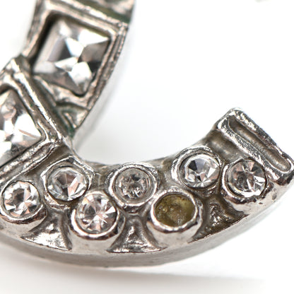 Chanel Baguette Crystal CC Earrings Silver 8 of 8