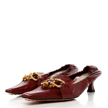 Bottega Veneta Crushed Nappa Madame Pumps 39.5 Burgundy 3 of 8