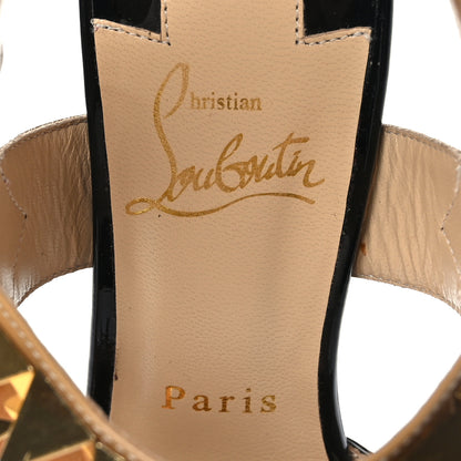 Christian Louboutin Patent Leopard Printed Studded Ziggoo Pumps 36.5 Nude 7 of 7
