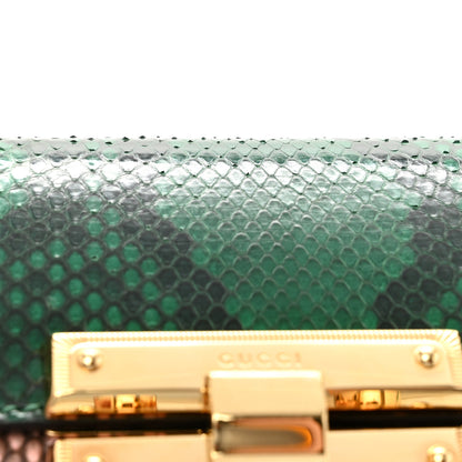Gucci Snakeskin Small Padlock Shoulder Bag Green Pink Purple 11 of 11