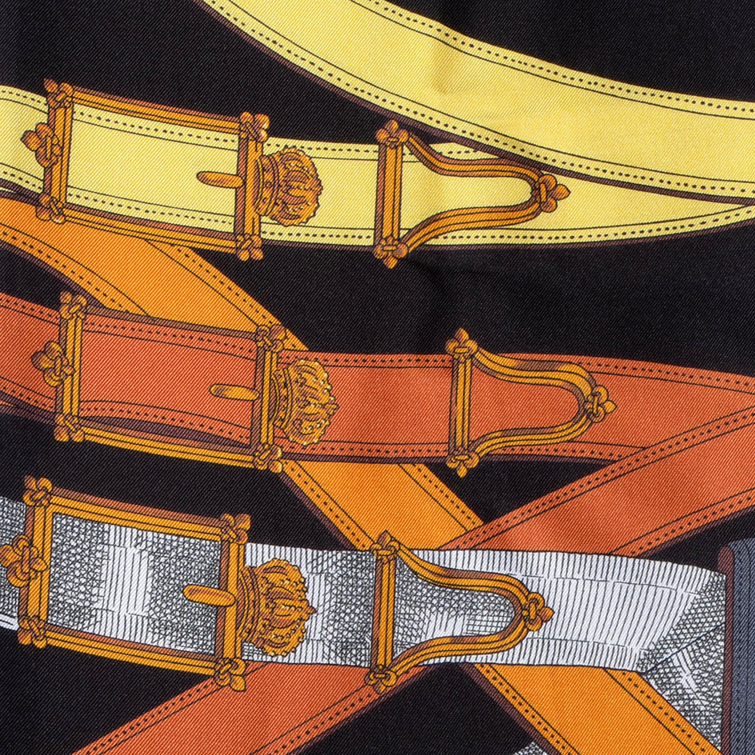 Hermes Silk Cavalcadour Maxi Twilly Black 5 of 6