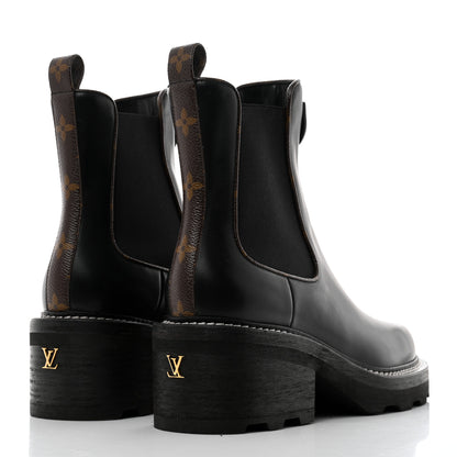 Louis Vuitton Calfskin Monogram Beaubourg Ankle Boots 41 Black 4 of 8