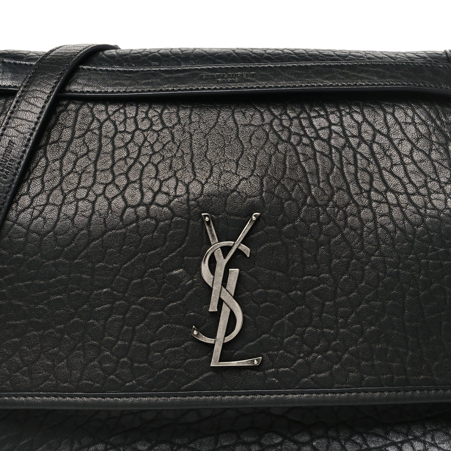 Grained Lambskin Monogram Large Niki Chain Satchel Black
