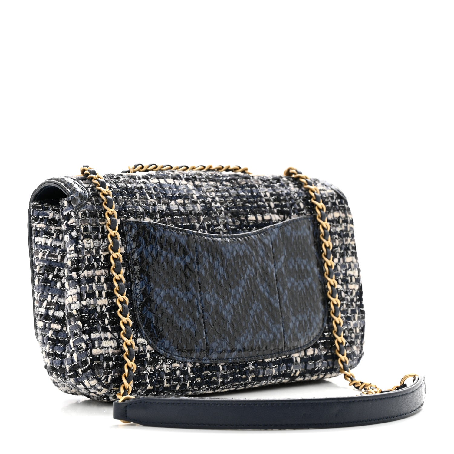 Chanel Tweed Snakeskin Quilted Small CC Filigree Flap Multicolor 3 of 12