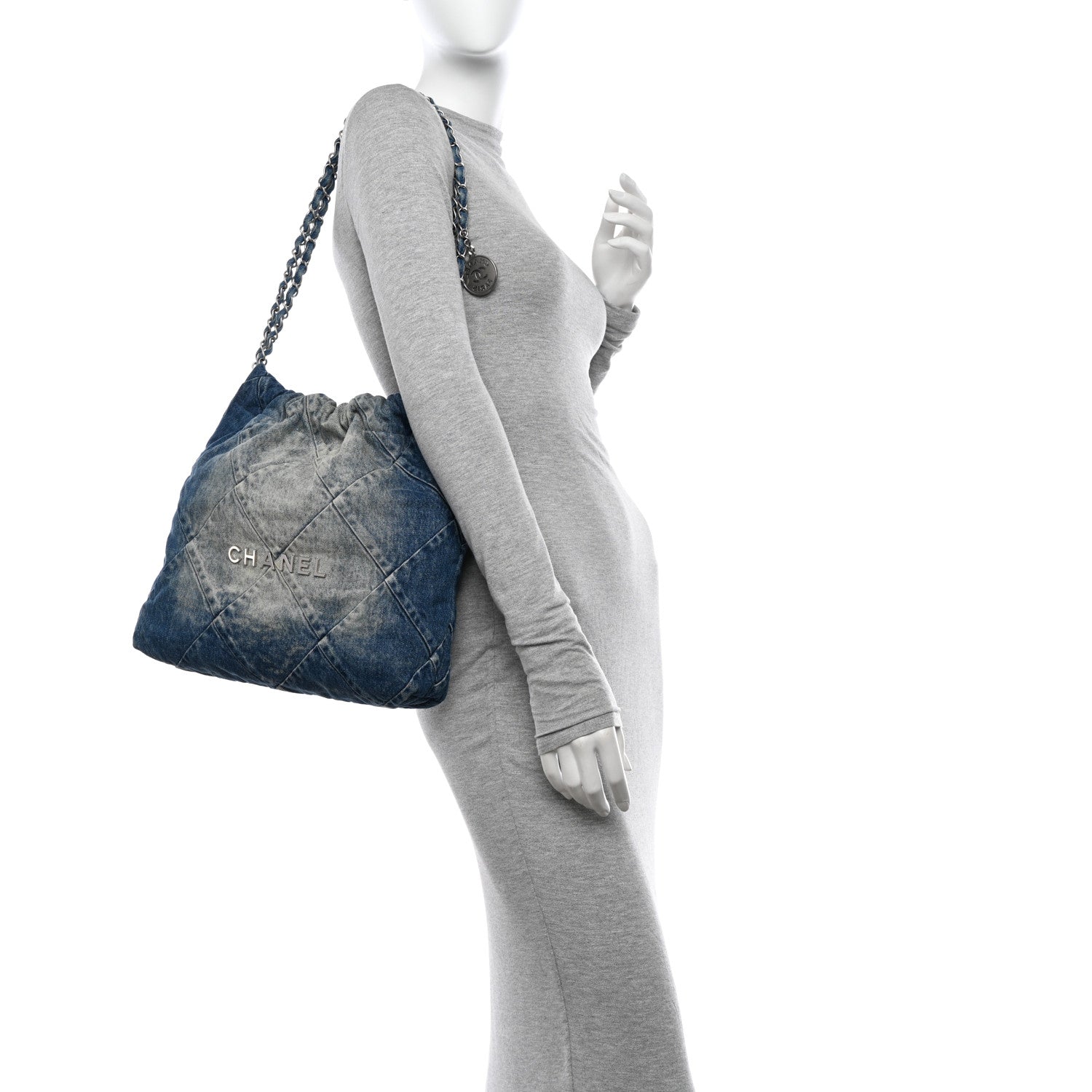 Chanel Denim Quilted Small Chanel 22 Blue 2 of 12
