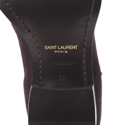 Saint Laurent Suede Soho Calfskin Ankle Boots 44 Deep Blood 6 of 8
