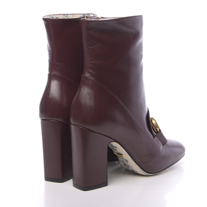 Gucci Malaga Kid GG Victoire 95mm Ankle Boots 36.5 Vintage Bordeaux 4 of 11