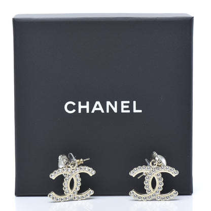 Chanel Crystal Pearl Bow-tiful CC Drop Earrings Gold 5 of 5