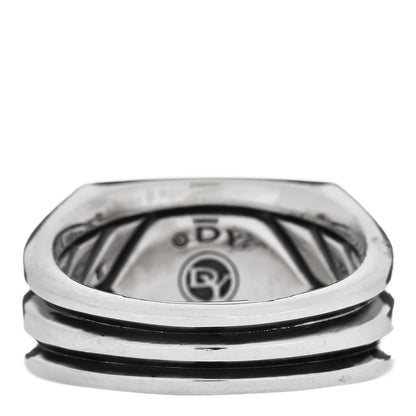 David Yurman Sterling Silver Black Onyx Beveled Streamline Signet Ring 60 9 4 of 6