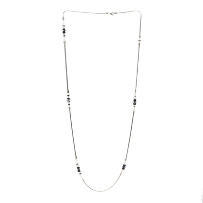 John Hardy Sterling Silver Hematite Moonstone Black Onyx Classic Chain Station Necklace 3 of 5