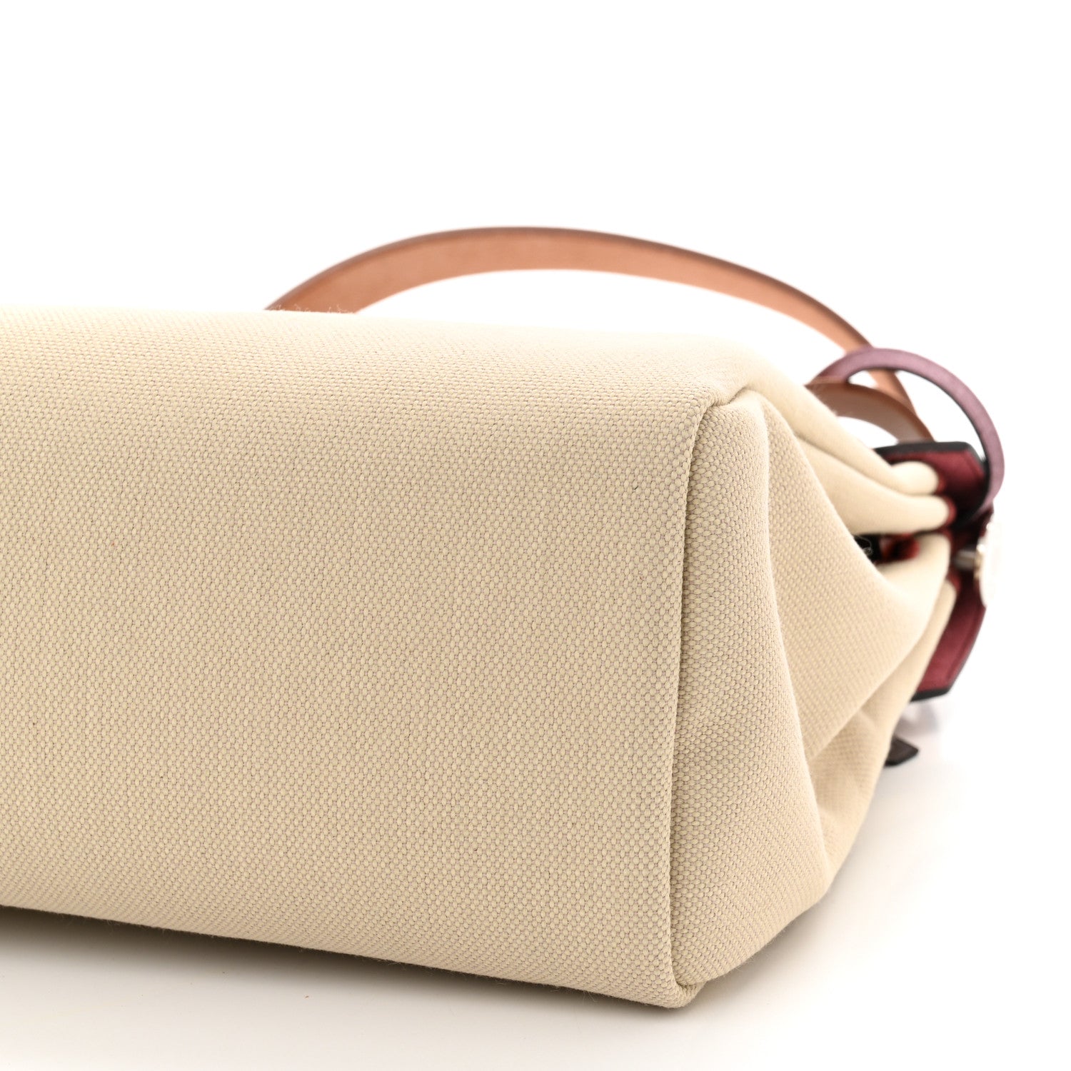 Hermes Military Toile Vache Hunter Herbag Zip Retourne 31 PM Beton Fauve Rouge Sellier Cuivre 11 of 12