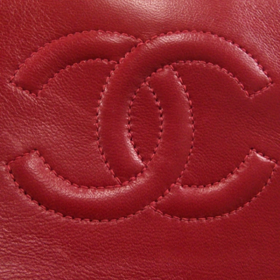 Vintage Lambskin Quilted Mini Flap Red