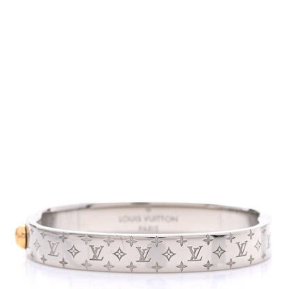 Louis Vuitton Palladium Monogram Nanogram Cuff S Silver 1 of 7