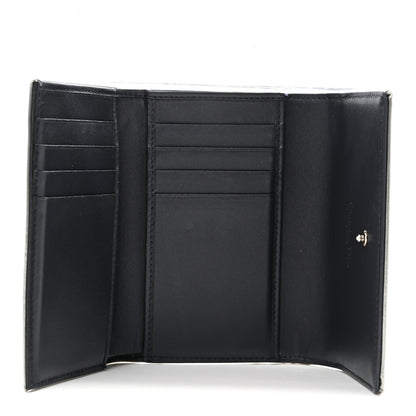 Christian Dior Metallic Patent Micro-Cannage Diorama Elancee Wallet Onyx Silver 5 of 11