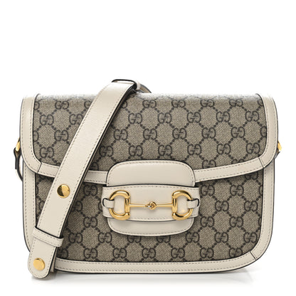 Gucci GG Supreme Monogram Horsebit 1955 Shoulder Bag Beige Mystic White 1 of 10