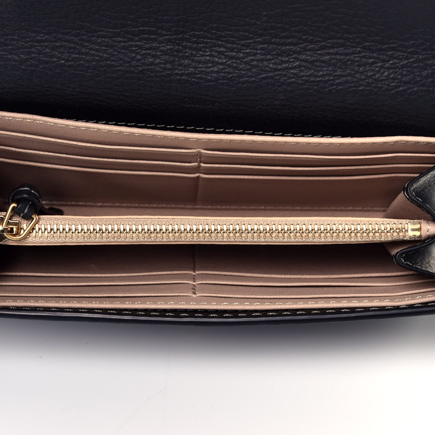 Calfskin Marcie Continental Flap Wallet Black