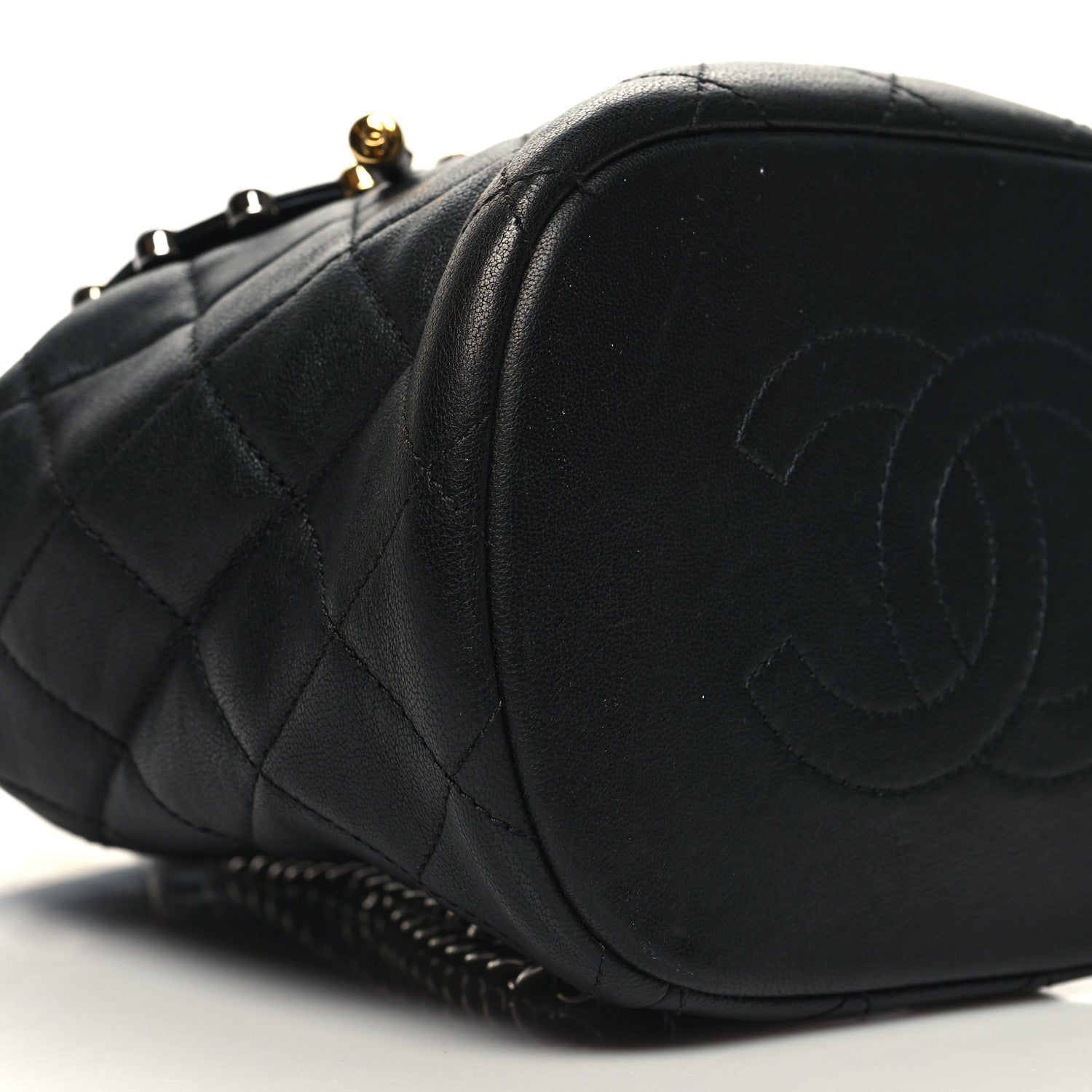 Chanel Lambskin Quilted Metallic Bubble Backpack Black 9 of 10