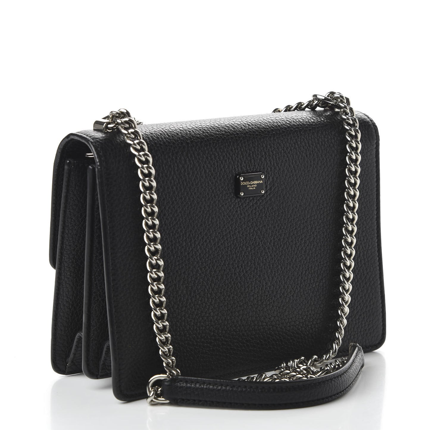 Grained Calfskin Rosalia Shoulder Bag Black
