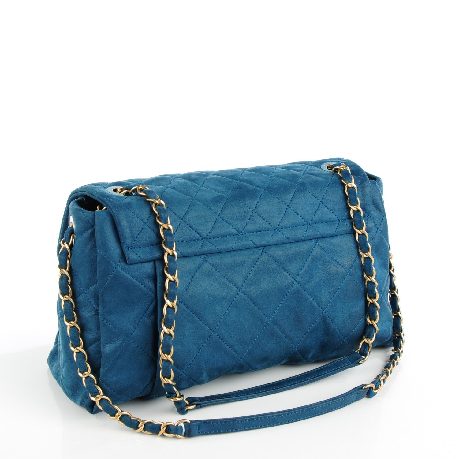 Chanel Iridescent Calfskin Large Chic Quilt Flap Blue 3 of 8