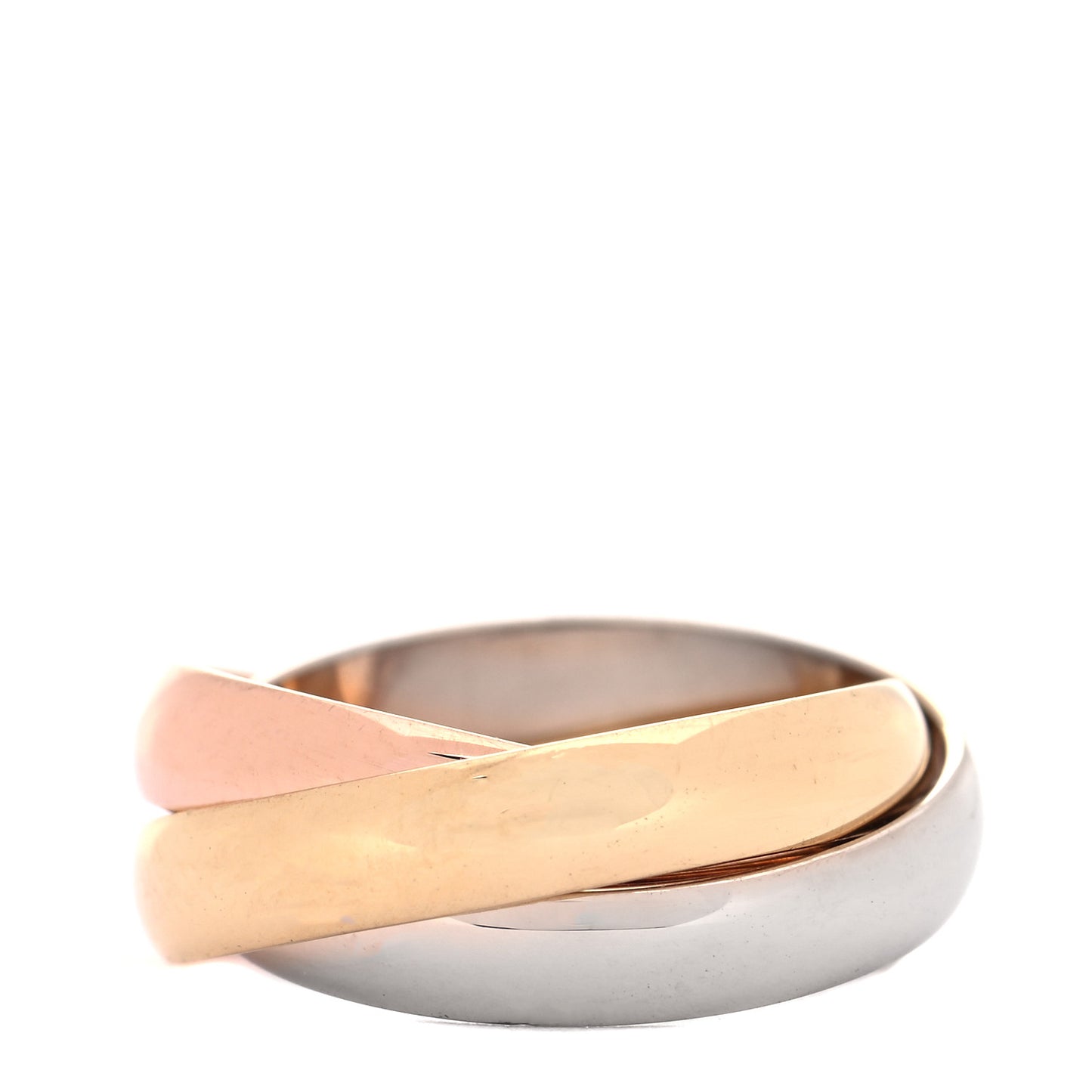 18K Pink Yellow White Gold Classic Les Must De Cartier Trinity Ring 48 4.5