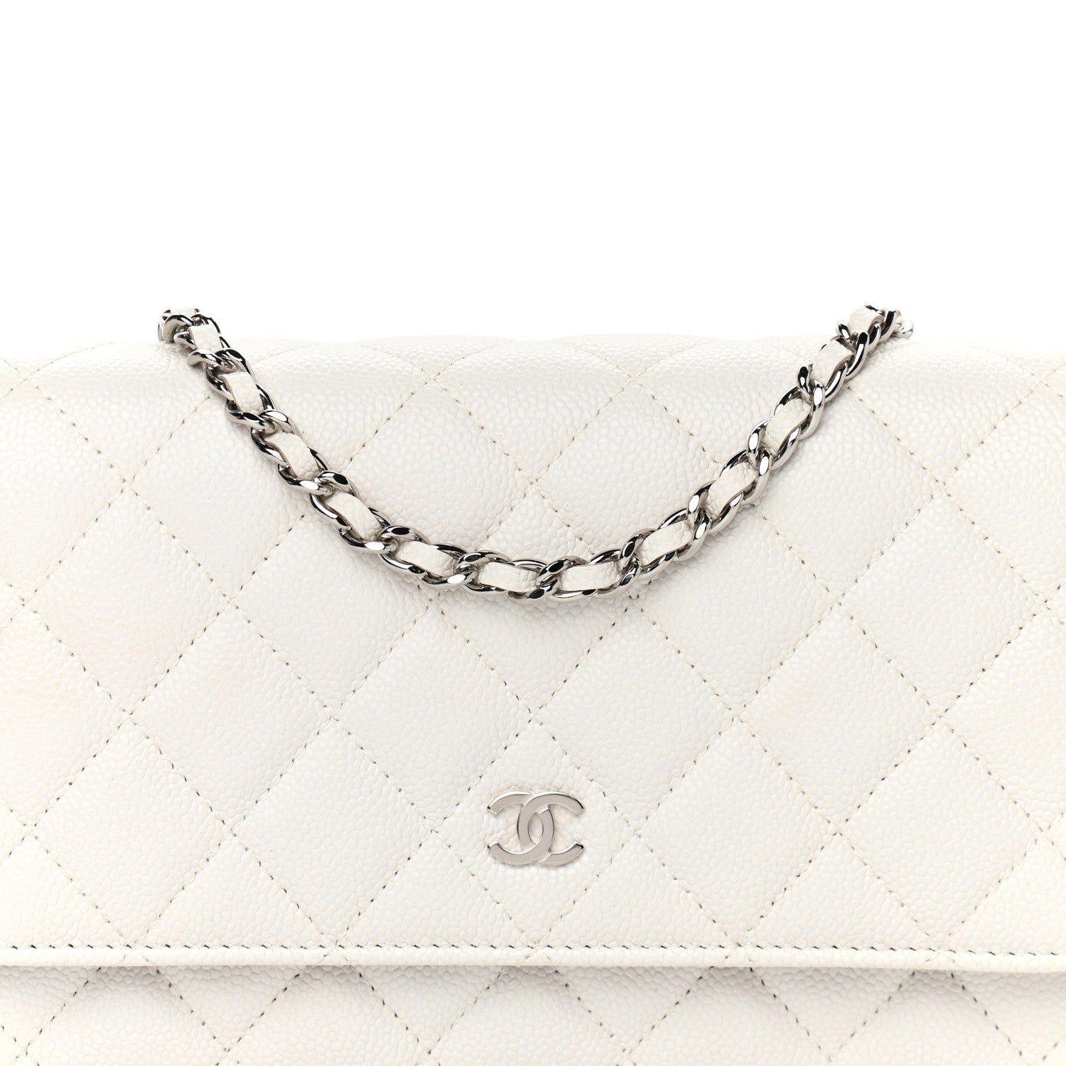 Chanel Caviar Quilted Wallet On Chain WOC White 9 of 13