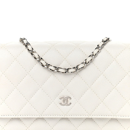 Chanel Caviar Quilted Wallet On Chain WOC White 9 of 13