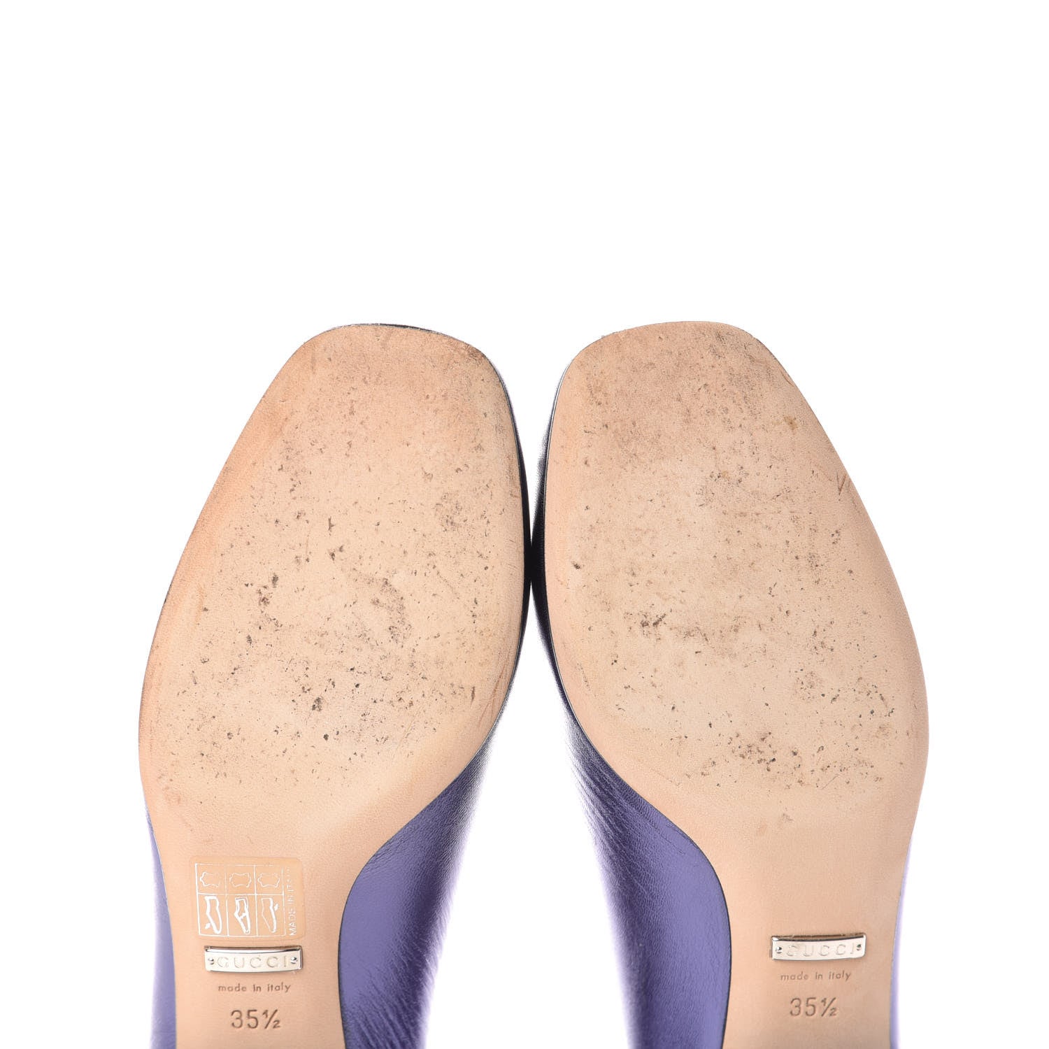 Gucci Metallic Nappa Crystal Interlocking G Mid Heel Pumps 35.5 Blue 8 of 10