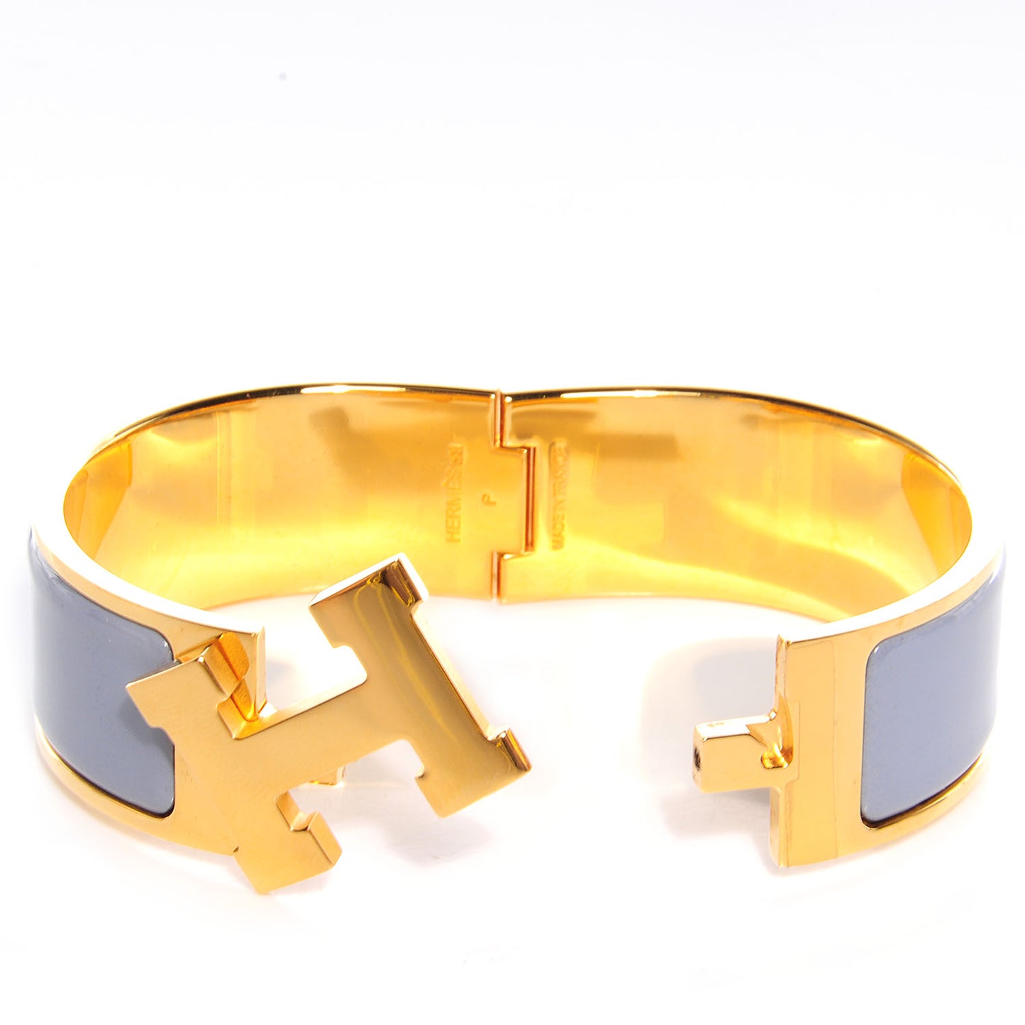 Enamel Wide Clic Clac H Bracelet GM Bleu Lin