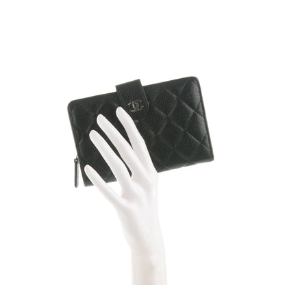 Chanel Caviar Quilted Zipped Pocket Wallet Black 2 of 8