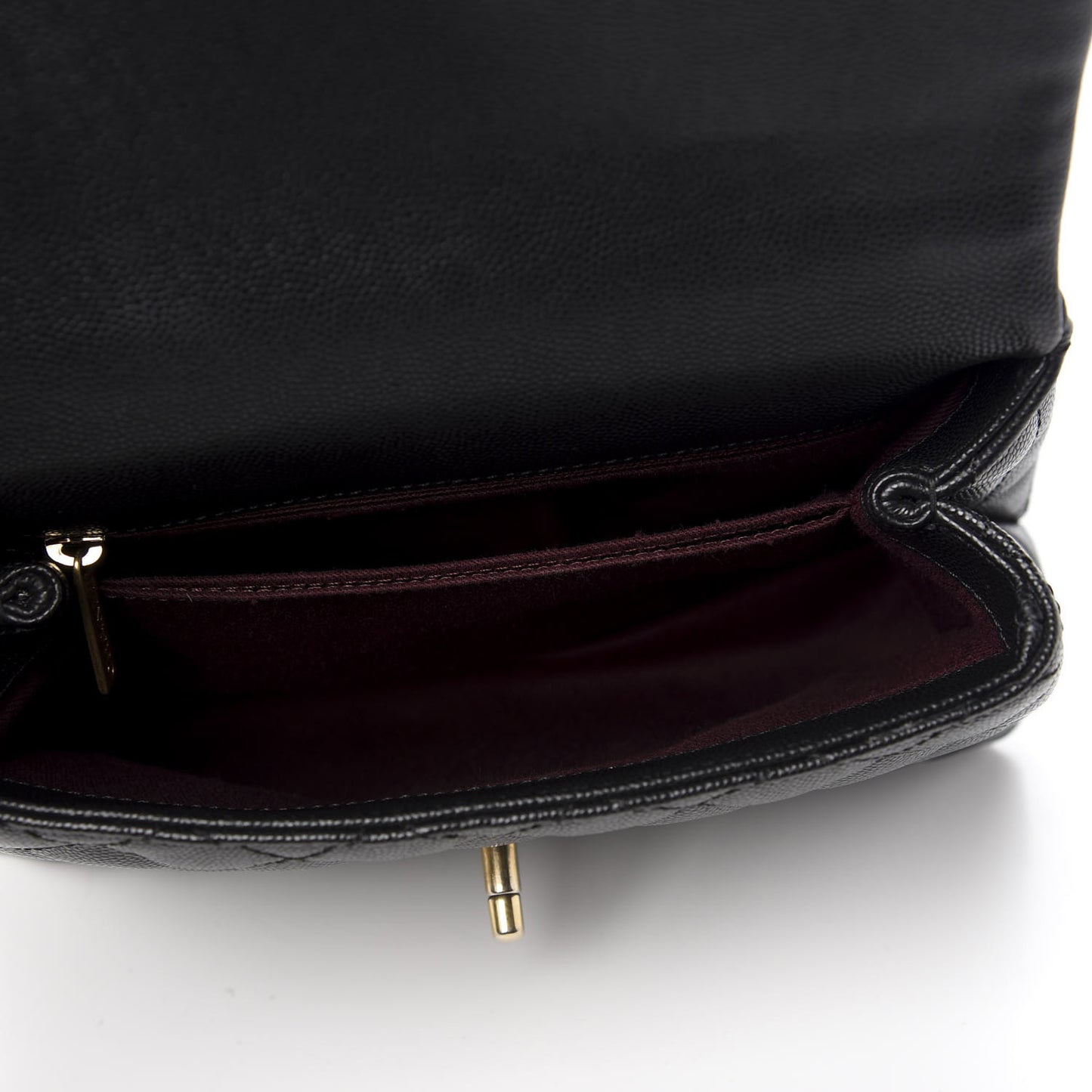 Caviar Quilted Mini Coco Handle Flap Black